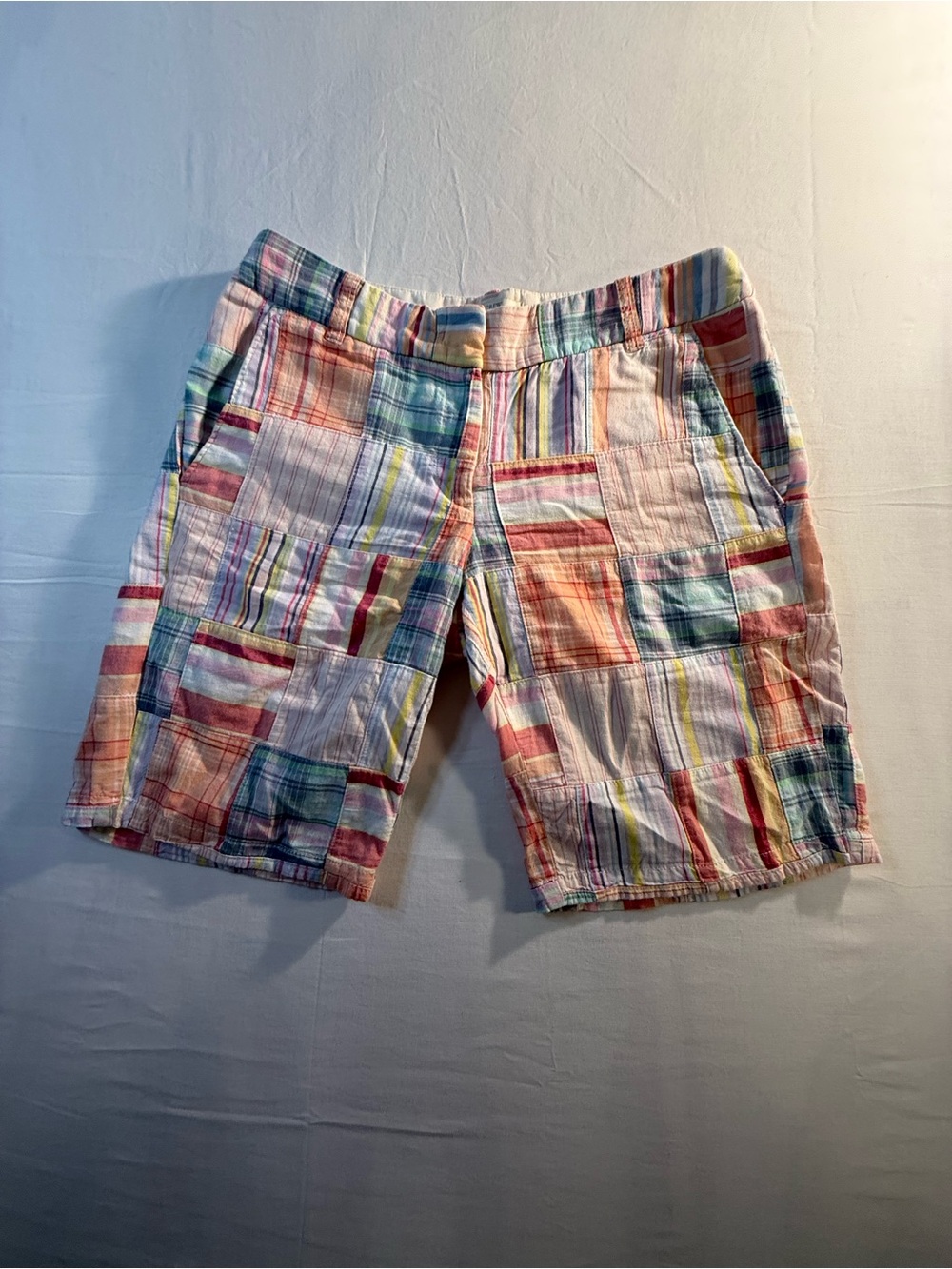 J. Crew Factory Multicolor Patchwork Cotton Bermuda Shorts